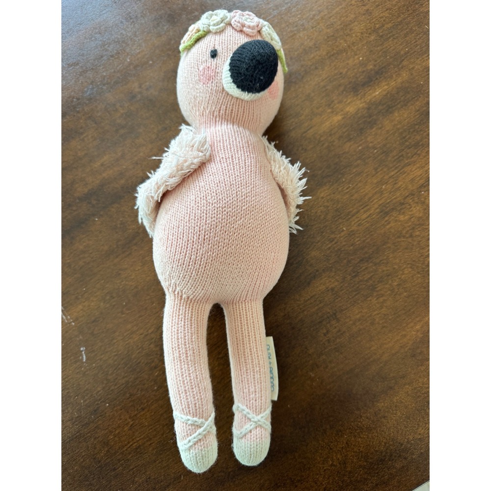 cuddle + kind Penelope the Flamingo Knit Plush Doll Pink Boho Handmade 13in